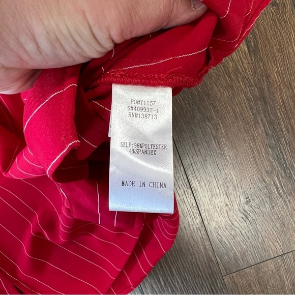 Doe & Rae red striped button up tank SZ SM - Picture 4 of 5